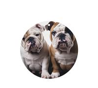 6 Pcs Car Air Fresheners Hanging Fragrance Scented Cards Car Aromatherapy Tablets Two Cute Bulldog Dogs Auto Interior Mirror Pendant Gifts for Women Men