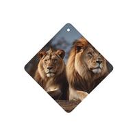 6 Pcs Car Air Fresheners Hanging Fragrance Scented Cards Car Aromatherapy Tablets Two lions Auto Interior Mirror Pendant Gifts for Women Men
