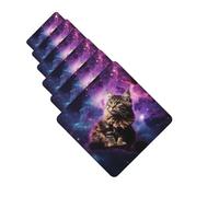 6 Pcs Car Air Fresheners Hanging Scented Cards for Car Fresheners Cat sitting inside nebula Auto Aromatherapy Tablets Funny Hanging Air Freshener for Car Rearview Mirror Pendant
