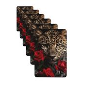 6 Pcs Car Air Fresheners Hanging Scented Cards for Car Fresheners Rose Leopard Auto Aromatherapy Tablets Funny Hanging Air Freshener for Car Rearview Mirror Pendant