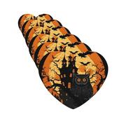 6 Pcs Car Air Fresheners Heart Shape Hanging Car Air Freshener Fragrance Scented Cards Black Tree Owl Pumpkin Head Castle Auto Mirror Pendant Aromatherapy Tablets For Car Home Office Closet Bathroom