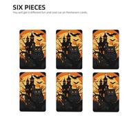 6 Pcs Car Air Fresheners Rectangle Hanging Car Air Freshener Fragrance Scented Cards Black Tree Owl Pumpkin Head Castle Auto Mirror Pendant Aromatherapy Tablets For Car Home Office Closet Bathroom