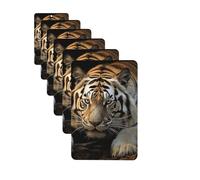 6 Pcs Car Air Fresheners Rectangle Hanging Car Air Freshener Fragrance Scented Cards Lying Tiger Auto Mirror Pendant Aromatherapy Tablets For Car Home Office Closet Bathroom