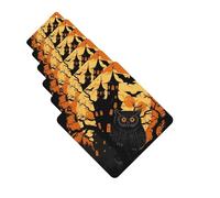 6 Pcs Car Air Fresheners Square Hanging Car Air Freshener Fragrance Scented Cards Black Tree Owl Pumpkin Head Castle Auto Mirror Pendant Aromatherapy Tablets For Car Home Office Closet Bathroom