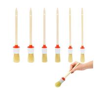 6 Pcs Car Cleaning Brush, Round Head Bristle Brushes, Car Detailing Brush for Wheels Air Vents Interior Care & Dashboard Dusting (20mm/25mm/30mm)