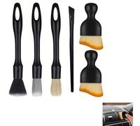 6 pcs Car Cleaning Brush Set, Ultra Soft Hair Car Dust Sweeping Soft Bristle Brush, Car Detailing brushes, Microfiber Car Interior Brush for Cleaning Interior/Exterior of Car