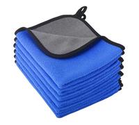 6 Pcs Car Microfibre Cleaning Cloths,Dual-Sided Drying Towel,500GSM Super Absorbent Cloth,Motorcycle Drying Dowel Cleaning Cloths,Lint-Free Car Care Polishing Cloth for Household and Vehicles Washing
