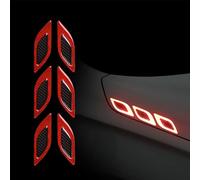 6 PCS Car Reflective Stickers for Hyundai SANTA CRUZ 2025, Car Fender Hood Bumper Reflective Decal Safety Warning Anti-Collision Strip Guard,Red