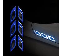 6 PCS Car Reflective Stickers for Hyundai SANTA CRUZ 2025, Car Fender Hood Bumper Reflective Decal Safety Warning Anti-Collision Strip Guard,Blue