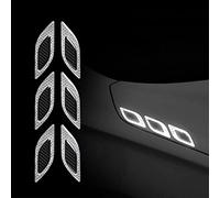 6 PCS Car Reflective Stickers for Hyundai SANTA CRUZ 2025, Car Fender Hood Bumper Reflective Decal Safety Warning Anti-Collision Strip Guard,Silver
