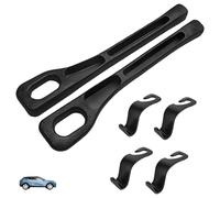 6 Pcs Car Seat Gap Filler Organiser suit, 2 Pcs Car Seat Side Gap Filler und 4 Pcs Hooks, Prevent Items from Dropping Non-Slip Design Universal Fit for Most Vehicles (Black)