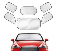 6 Pcs Car Windshield Sunshade, Car Sun Shade, Blocks UV Rays Sun Visor Protector, Front Window Sunshades, Foldable Car Sunshade Windscreen for SUV Truck to Keep Vehicle Cooler