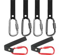 6 Pcs Carabiner Clips, Climbing Carabiner Clip With Webbing, Aluminum Alloy D-Ring Locking Caribeana Clips For Camping, Outdoors, Travelling, Hiking, Pet Leashes, Fishing, Backpacking