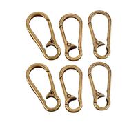 6 Pcs Carabiner Clips Small Brass Durable Key Clips for Belt Vintage Style