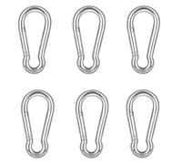 6 PCS Carabiner Clips Stainless Steel Metal Spring Hooks Small M6 Heavy Duty Carabiners Snap Clip Hook for Keychain Fishing Hiking Outdoor Activity Camping Awning (Not for Climbing)