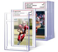 6 PCS Card Case Holder for Trading Cards, Acrylic Graded Card Slab Baseball Card Sleeves with Label Position Fit for YuGiOh, MTG and Sport Cards Storage and Display