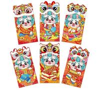 6 Pcs Cartoon Money Bag Envelopes Spring Festival Lucky Pocket Blessing Red Envelopes Paper Minute Packets
