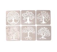 6 Pcs Cartoon Stencils, Words Tree, B