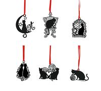 6 Pcs Cat Bookmarks Exquisite Cutout Read Mark Creative Metal Bookmarks for Women Girls Boys