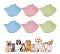 6 Pcs Cat Bowls Raised Anti-slip Kitten Bowls Multi-purpose Cat Food Bowls Plastic & Cute Pet Bowl Dishs for Pet Cat Dog Small Animal