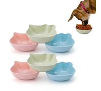 6 Pcs Cat Bowls Set - Non-Slip, Raised, Cat Food Bowls Set Plastic, Ideal for Wet Food and Water, Perfect for Indoor Cats, Kittens, and Puppies
