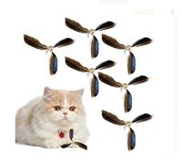 6 Pcs Cat Feather Toy, Cat Feather Wand, Cat Teaser Replacement Parts, Can Rotate To Attract Cats, Feather Spinnings Attachment, To Entertain Relieve Boredom