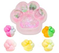 6 PCS Cat Paw Squishy, Stress Relief Taba Squishy Set, Fufu Squishy, Cat Squishy, Colored Mochi Squishy Toys, Cute Squishy Fidget Toys for Party Gift, Soft Animal Squeeze Toys for Boys, Girls, Adult