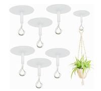 6 PCS Ceiling Hooks Self Adhesive , Heavy Duty 3-5kg Ceiling Hooks for Hanging Plants, Lights, Decor,for Glass, Marble, Stainless Steel, Ceramic Tile, Painted Wood, Logs, and Integrated Ceilings