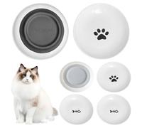 6 PCS Ceramic Cat Bowls,With non-slip silicone base, flat bottom cat food bowl,Anti Whisker Fatigue Kitten Dishes Set for Indoor Cats small dog, Cat Plates for Food and Water