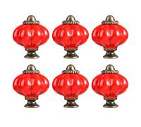 6 Pcs Ceramic Drawer Knobs for Cupboards, Modern Furniture Handles, Pumpkin Shape, Bedside Cabinet, Furniture Handles and Modern Dresser Knobs