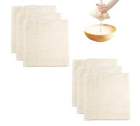 6 Pcs Cheesecloth, 50 X 50cm Grade 100 Hemmed Muslin Cloths, Straining Reusable, Unbleached Pure Ultra Fine Dual Layer Design Pure Cotton Fabric Filter Cheese Cloths for Baking, Butter, Nut Milk