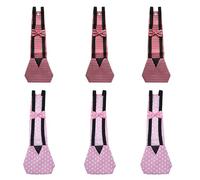 6 Pcs Chicken Diapers for Pet Goose, M Size Duck Diapers, Pink Polka Dot and Red Checkered Pattern