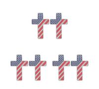 6 Pcs Christian Crucifix Vehicle Emblem Matte Alloy Badge | Fade Resistant, Vibration Resistant Hold, Nonreflective Surface, for Windows, Trunks, off Road Routes
