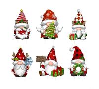 6 Pcs Christmas Gnome Yard Stake Signs Outdoor Waterproof Plastic Holiday Decor for Gardens Patios Lawns Red Green Large Visible Size Set Up for Party Seasons