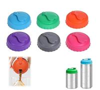 6 Pcs Christmas Heart Shaped Silicone Can Lids - 6 Colors Food Grade Leak Proof Covers, Holiday Party Spill Proof Toppers for Standard Beer Soda Coke Juice Cans (Camping Beach Travel)