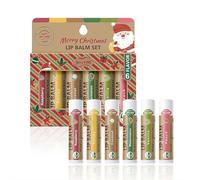 6 Pcs Christmas Lip Balm Gift Set,Six Different Flavors,Shiny and Moisturizing suitable for Dry Chapped Lip,Xmas Stocking Stuffers Gifts