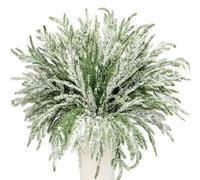 6 Pcs Christmas Norfolk Pine Branches, 45cm Artificial Christmas Pines Branches Norfolk Pine Stems Norfolk PineNeedles for Xmas Indoor Outdoor DIY Garland Wreath Home Garden Decoration (Snowy)