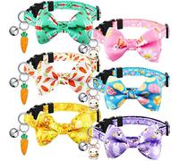 6 Pcs Christmas Thanksgiving Valentine's Day Cat Collar with Removable Bow Tie and Bell Breakaway Holiday Safety Kitten Collar with Buckle Adjustable Santa Kitty Collar(Sweet Style)