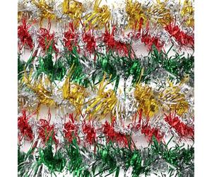 6 Pcs Christmas Tinsel Garlands,2m Totally | Glittery Tinsel Garland for Christmas Tree Decorations, Metallic Hanging Garland Streamers for Xmas Home Decor New Year Wedding Party Supplies Ornaments