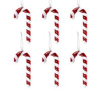 6 Pcs Christmas Tree Candy Ornaments, 16cm Large Christmas Candy Hanging Decorations, Candy Cane Christmas Decorations Red and White Christmas Tree Decorations, Candy Pendant Decor