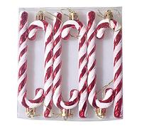 6 Pcs Christmas Tree Hanging Ornaments Plastic Candy Canes Xmas Pendant Twisted