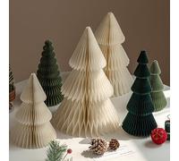 6 Pcs Christmas Tree Honeycomb Centerpiece Minimalist 3D Paper Trees Centerpiece Rustic Reusable Table Decorations for Home Decor Xmas Gift,Honeycomb Paper Christmas Trees for Xmas Holiday Party Deco