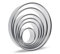 6 Pcs Circle Cookie Cutter Set- 2/3/ 3.5/4/ 5/6 Inch, Large Cookie Cutters Stainless Steel Circle Cookies Cutters-Variety Pack, Biscuit Cutters for Baking