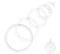 6 PCS Circle Quilting Acrylic Template Set, 1/2/3/4/5/6 Inch Diameter Circle Ruler Sewing Stencils Quilting Template with Binder Rings Clear Quilt Arc Cutter Ruler for Patchwork DIY Crafts
