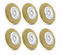 6 Pcs Cleaner Wire Brush for Patio Ryobi RAC814 Replacement Steel Wire Wheel Brush with 16mm Arbor Hole for RY18PCA-0 OPC1800 OPC1815 EFB 400/401 Rust and Debris Removal 115mm x 16mm x 10mm