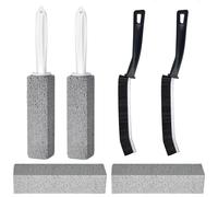 6 Pcs Cleaning Set, Pumice Stone With Handle, Crevice Brush, Remove Toilet Stains, Calcium Buildup, Rust, Hard Water Rings, Suitable For Toilet, Bathroom, Bathtub, Sink, Grill, Swimming Pool