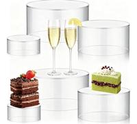 6 Pcs Clear Acrylic Display Risers Nested Stands for Jewelry Crafts Cosmetics and Collectibles Exhibition with Sturdy Transparent Acrylic