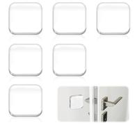 6 Pcs Clear Door Stoppers for Wall, Thickened Square Bumper Guards Clear Wall Protector Self-Adhesive Door Handle Protector for Home Office