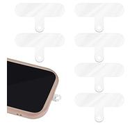 6 Pcs Clear Phone Tether Tab, Crossbody PVC Phone Strap Tabs Heavy Duty Multifunctional Thin Cell Phone Lanyard Patch Pad for iPhone Most Smartphones Mobile Phones (Transparent Color)