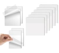 6 Pcs Clear Post it Notes, Transparent Sticky Notes, Self-Stick Clear Sticky Note, Office Supplies, Waterproof, Removable for Writing in Text Books, Annotating College Study Revision Stationary.